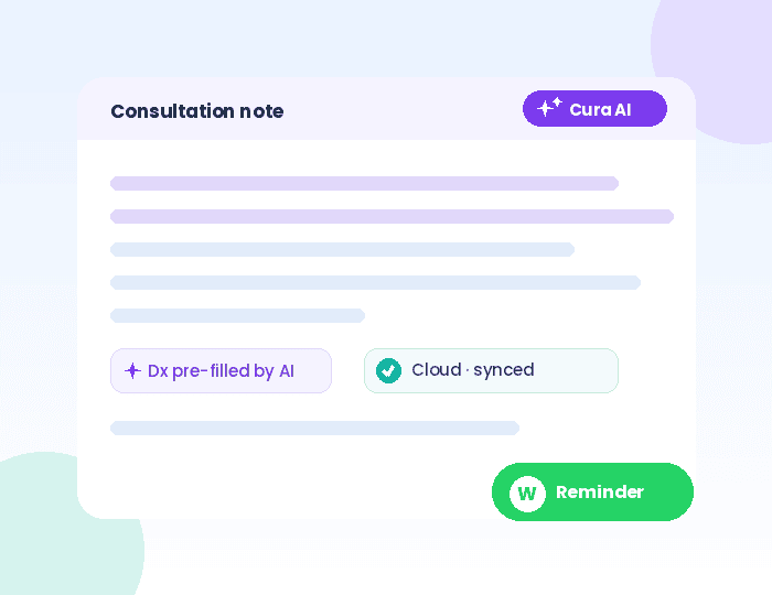 Cura AI drafting a consultation note